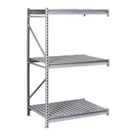 Tennsco Tennsco Bulk Storage Rack - 48"W x 36"D x 120"H - Add-On - 3 Shelf Levels - Steel Deck - Light Gray BU-4836120CA-LGY
